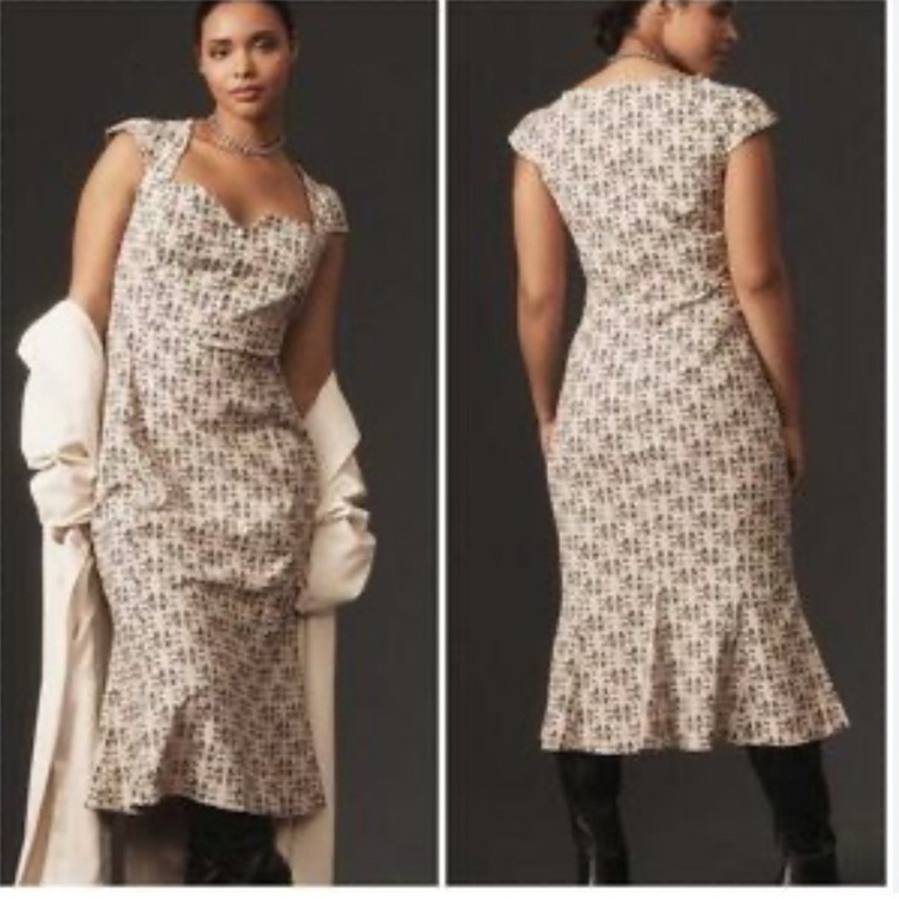 Anthropologie The Cecily Fit & Flare Sweetheart Dress 1X NWOT‎